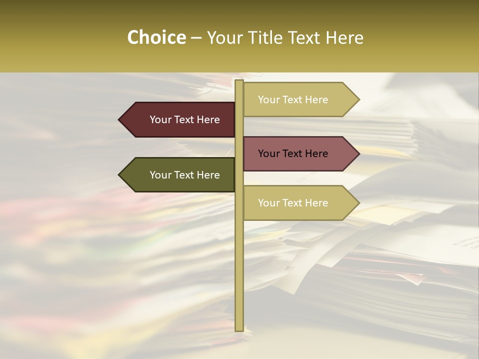 A Large Pile Of Papers On A Table PowerPoint Template
