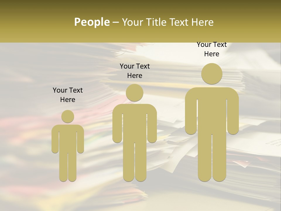 A Large Pile Of Papers On A Table PowerPoint Template
