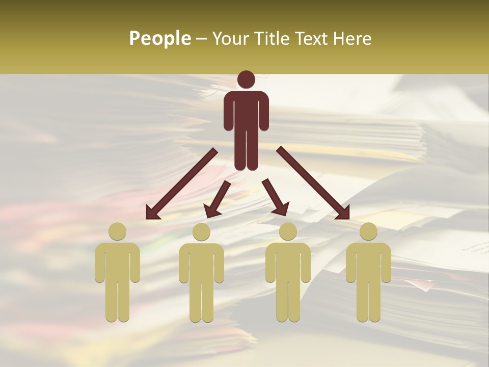 A Large Pile Of Papers On A Table PowerPoint Template