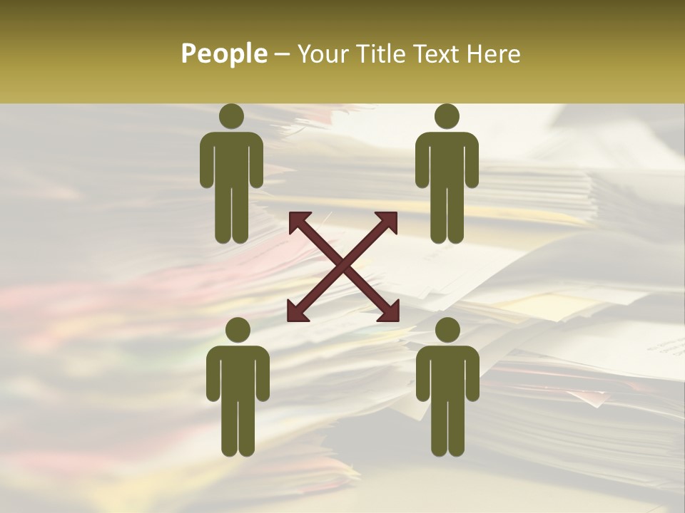 A Large Pile Of Papers On A Table PowerPoint Template