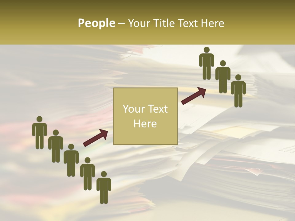 A Large Pile Of Papers On A Table PowerPoint Template