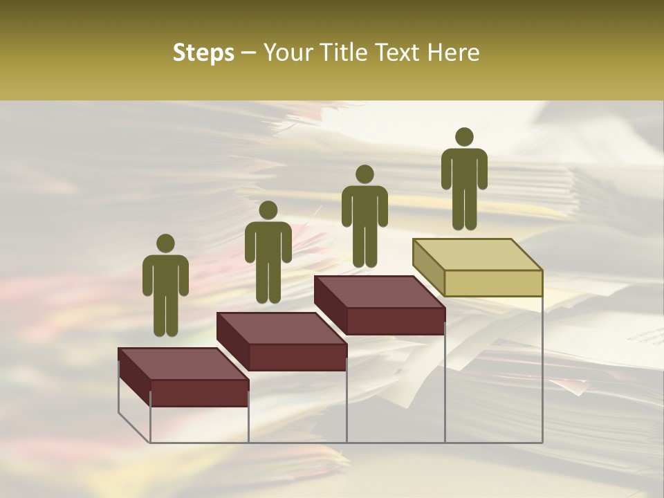 A Large Pile Of Papers On A Table PowerPoint Template
