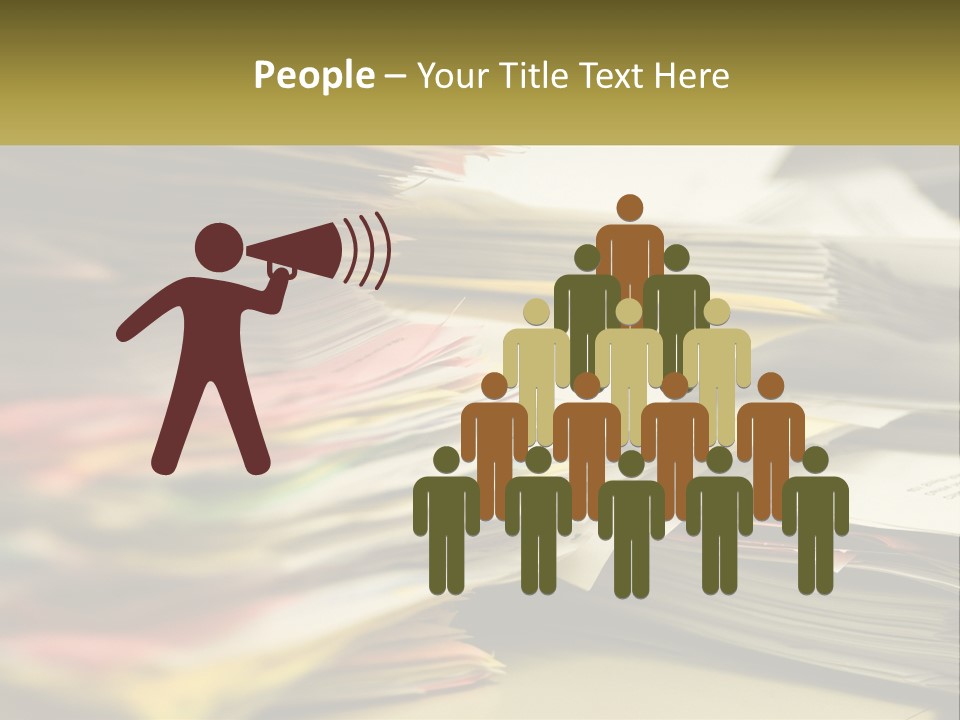 A Large Pile Of Papers On A Table PowerPoint Template