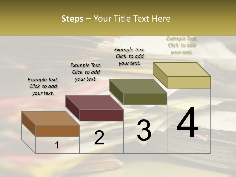 A Large Pile Of Papers On A Table PowerPoint Template