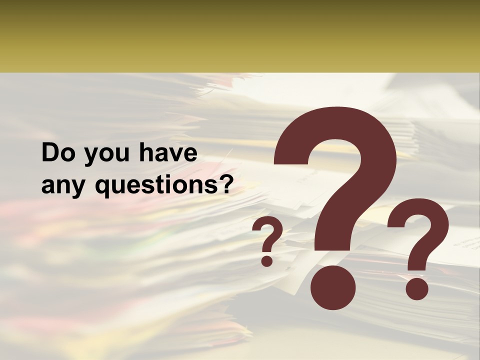 A Large Pile Of Papers On A Table PowerPoint Template