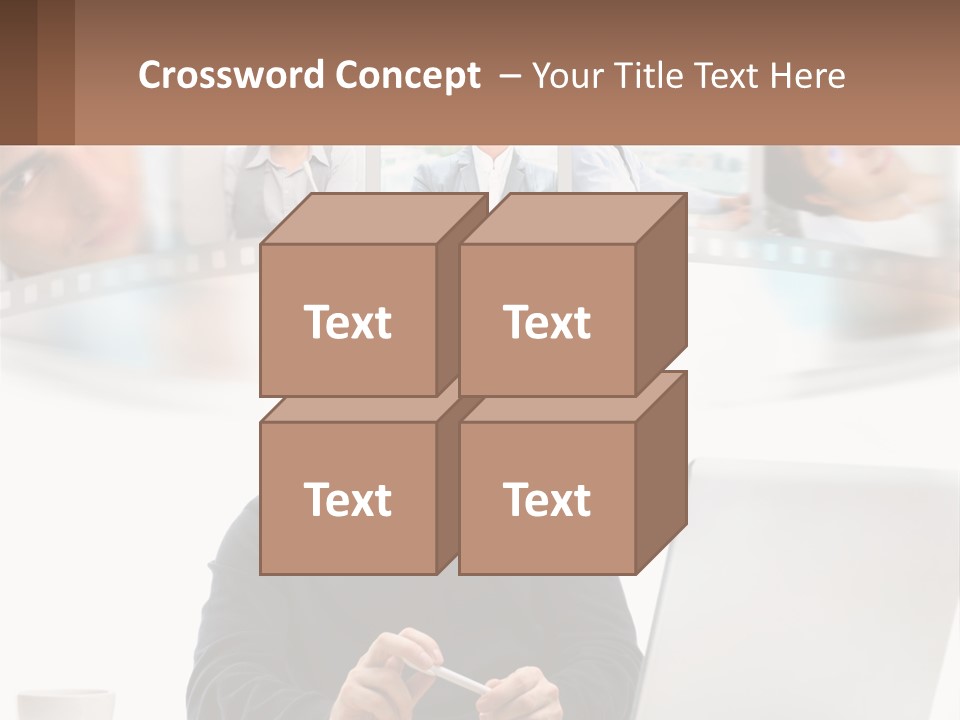 A Man Sitting In Front Of A Laptop Computer PowerPoint Template