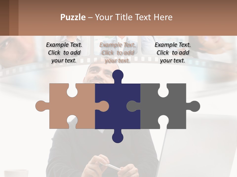 A Man Sitting In Front Of A Laptop Computer PowerPoint Template