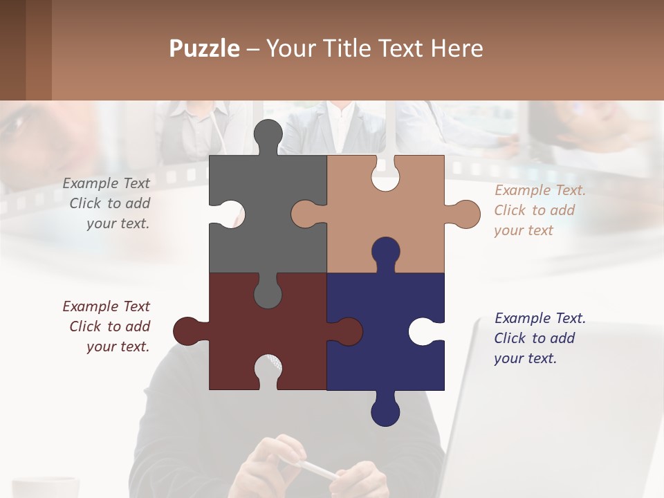 A Man Sitting In Front Of A Laptop Computer PowerPoint Template