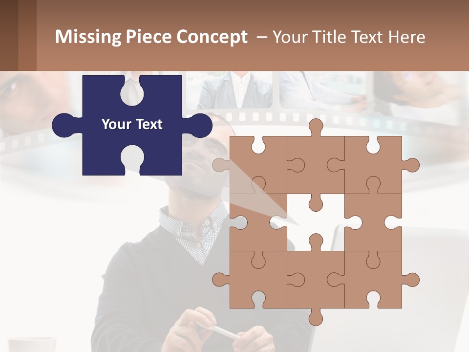 A Man Sitting In Front Of A Laptop Computer PowerPoint Template