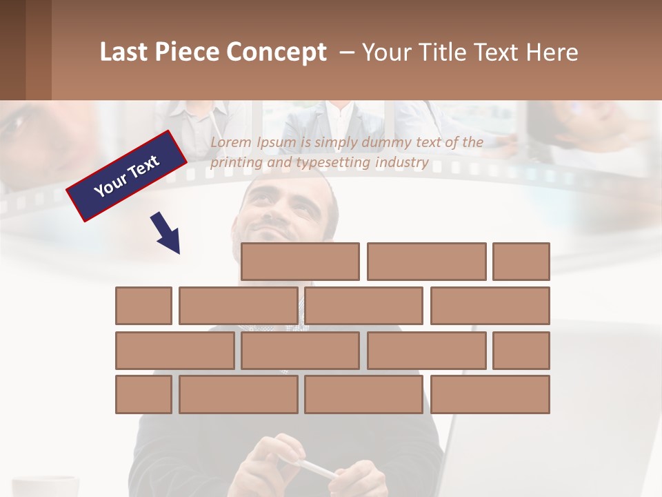 A Man Sitting In Front Of A Laptop Computer PowerPoint Template