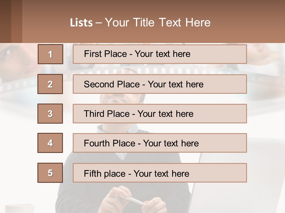 A Man Sitting In Front Of A Laptop Computer PowerPoint Template