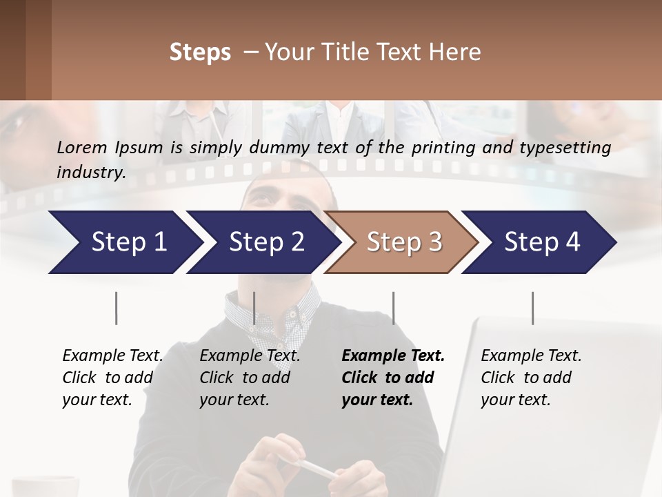 A Man Sitting In Front Of A Laptop Computer PowerPoint Template