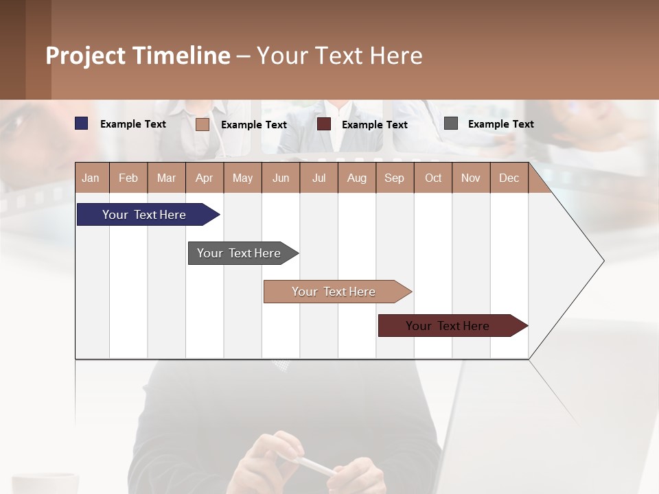 A Man Sitting In Front Of A Laptop Computer PowerPoint Template