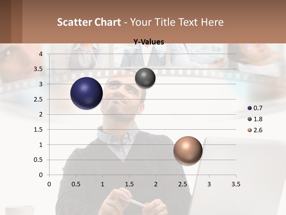 A Man Sitting In Front Of A Laptop Computer PowerPoint Template