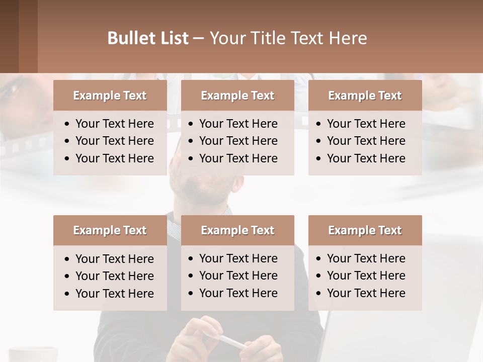 A Man Sitting In Front Of A Laptop Computer PowerPoint Template