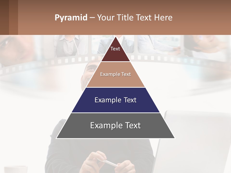 A Man Sitting In Front Of A Laptop Computer PowerPoint Template