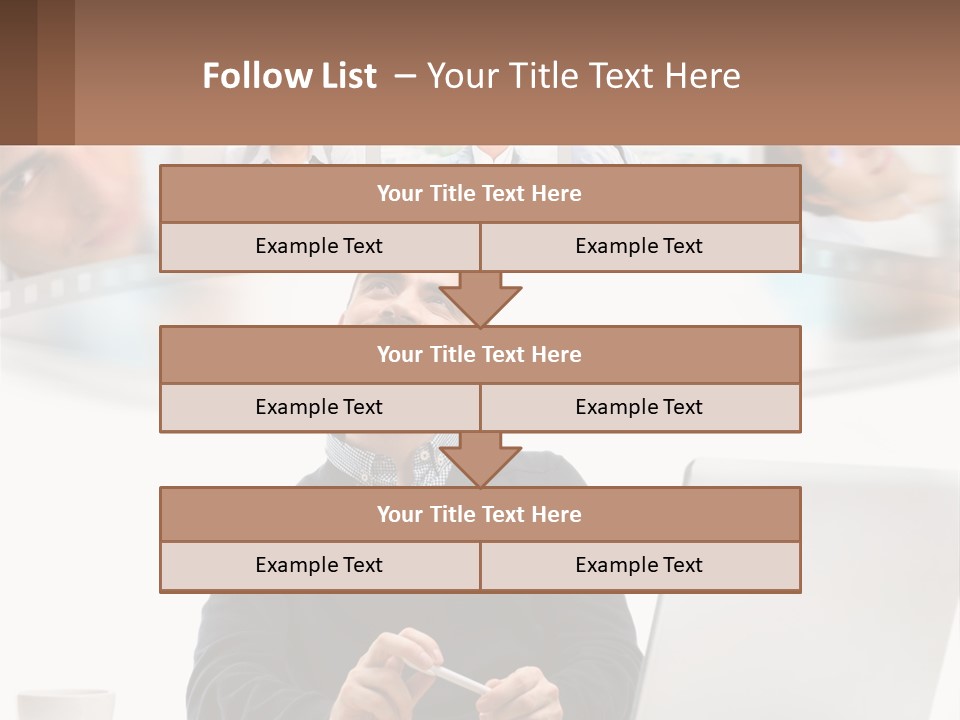 A Man Sitting In Front Of A Laptop Computer PowerPoint Template