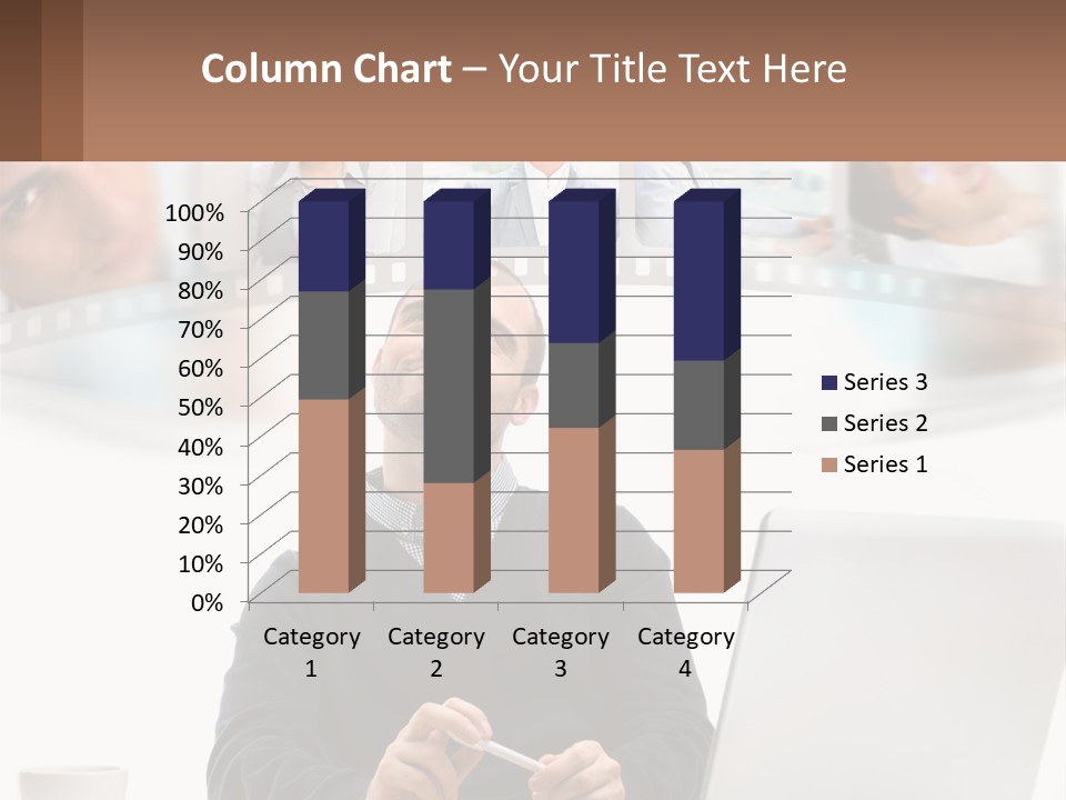 A Man Sitting In Front Of A Laptop Computer PowerPoint Template