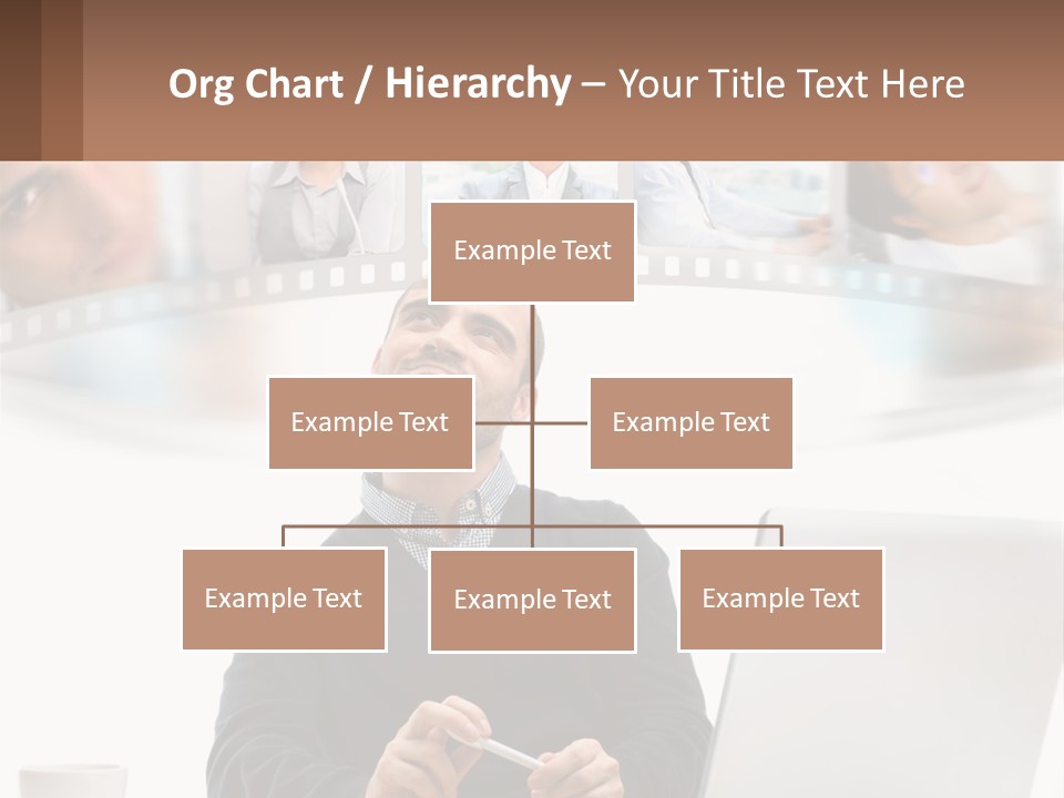 A Man Sitting In Front Of A Laptop Computer PowerPoint Template