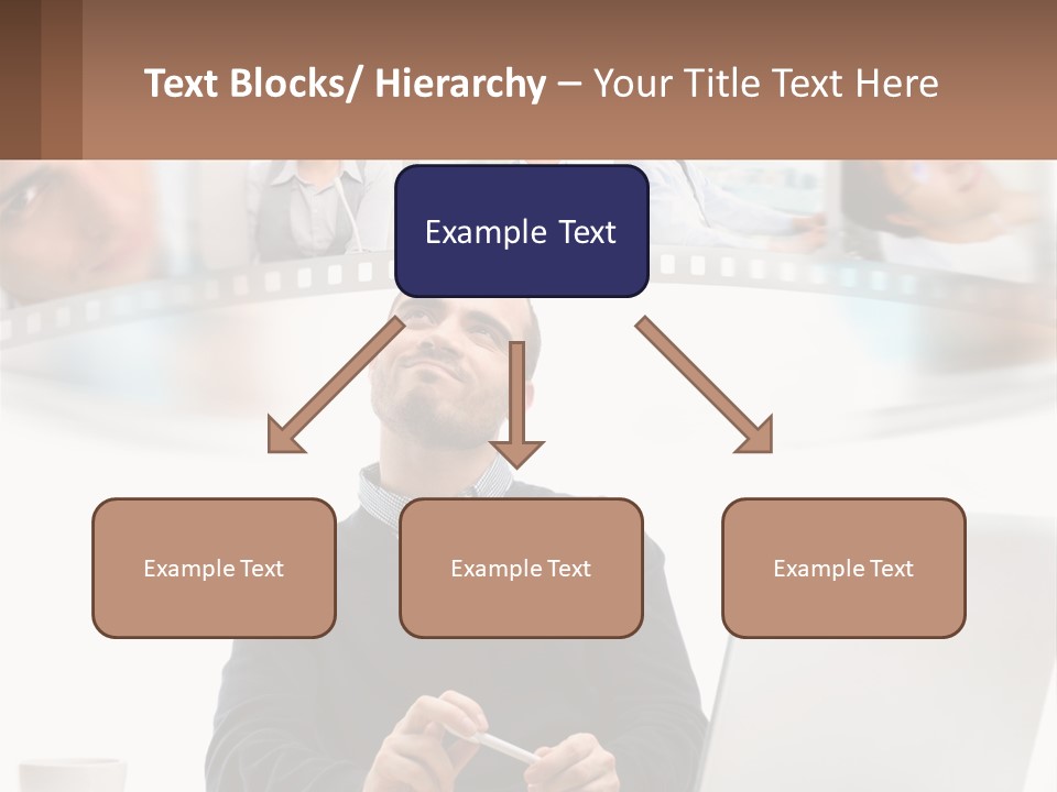 A Man Sitting In Front Of A Laptop Computer PowerPoint Template