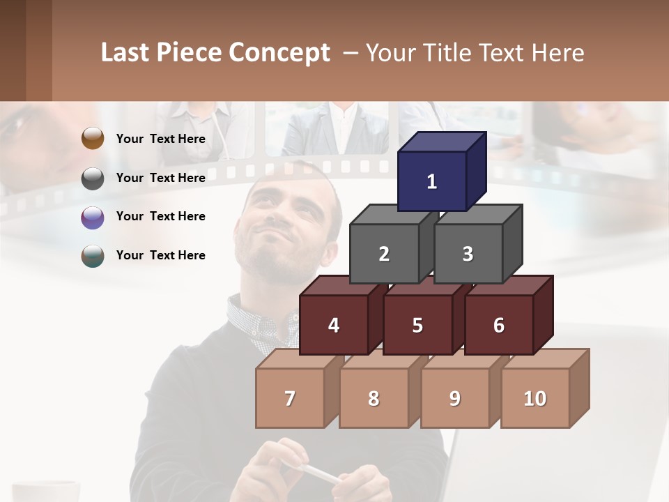 A Man Sitting In Front Of A Laptop Computer PowerPoint Template