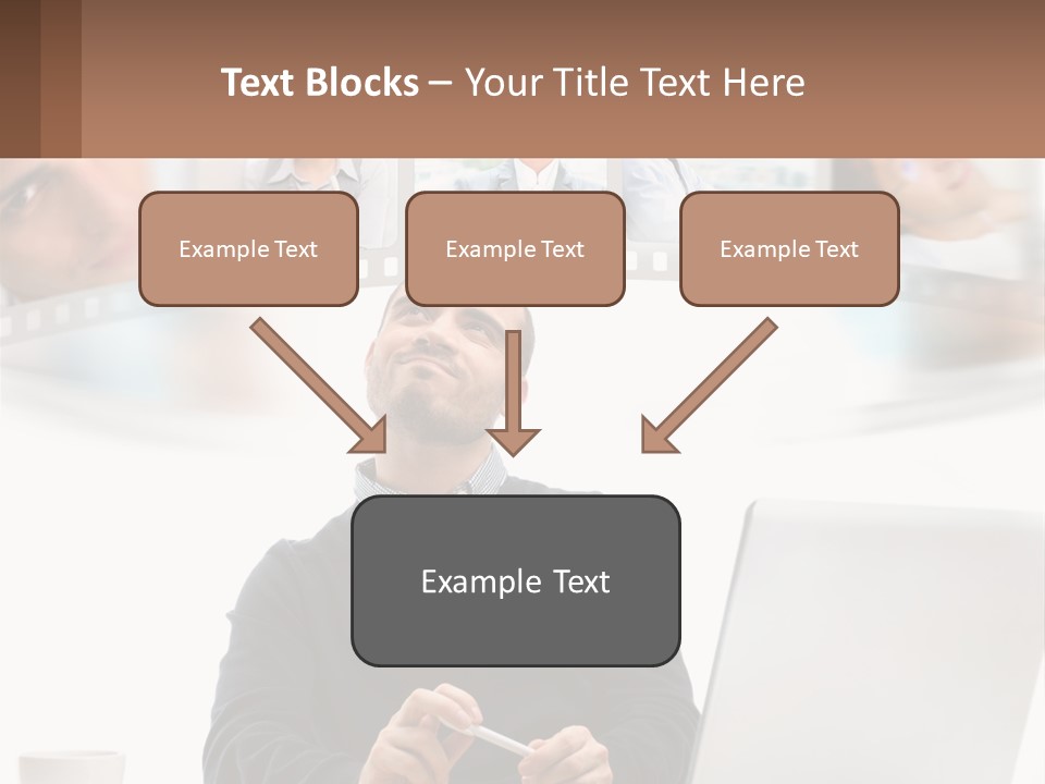 A Man Sitting In Front Of A Laptop Computer PowerPoint Template