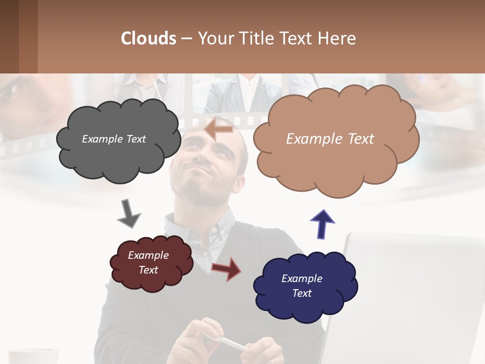 A Man Sitting In Front Of A Laptop Computer PowerPoint Template