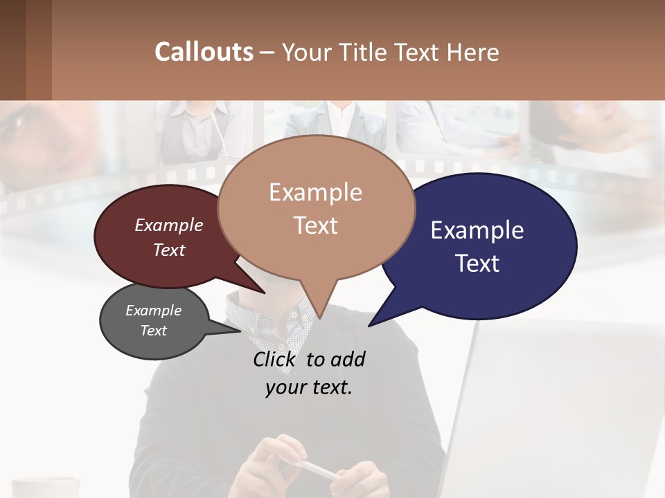 A Man Sitting In Front Of A Laptop Computer PowerPoint Template