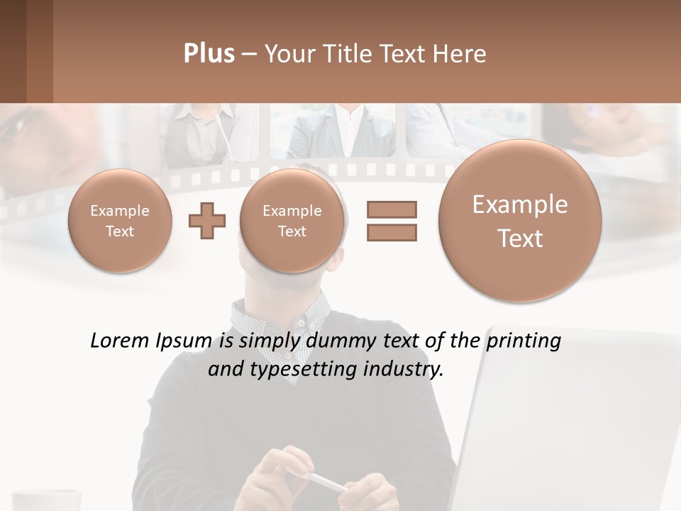 A Man Sitting In Front Of A Laptop Computer PowerPoint Template