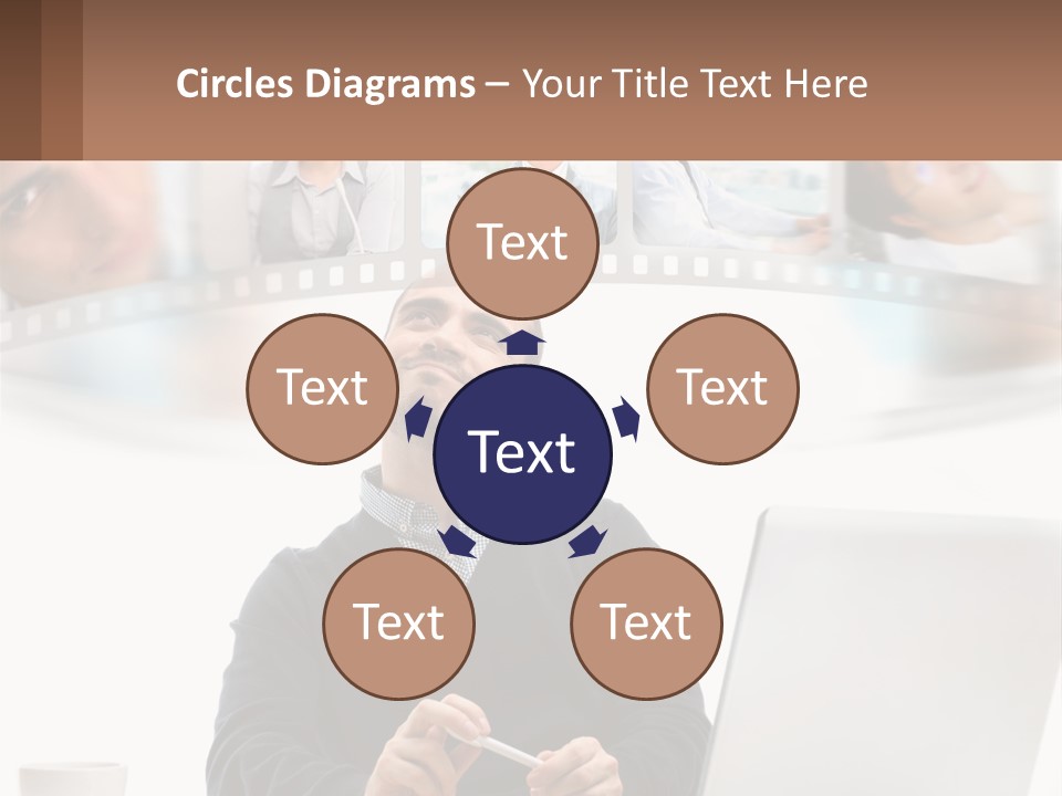 A Man Sitting In Front Of A Laptop Computer PowerPoint Template