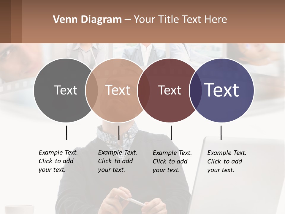 A Man Sitting In Front Of A Laptop Computer PowerPoint Template
