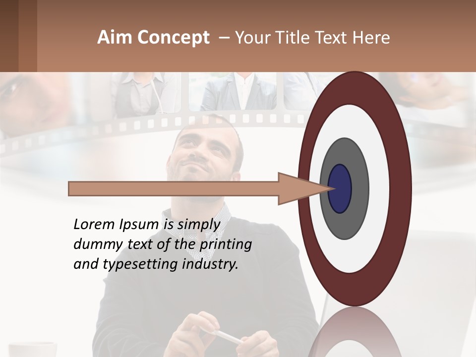 A Man Sitting In Front Of A Laptop Computer PowerPoint Template