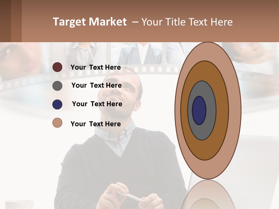 A Man Sitting In Front Of A Laptop Computer PowerPoint Template