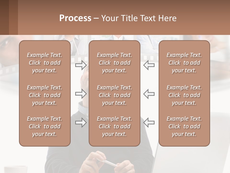 A Man Sitting In Front Of A Laptop Computer PowerPoint Template
