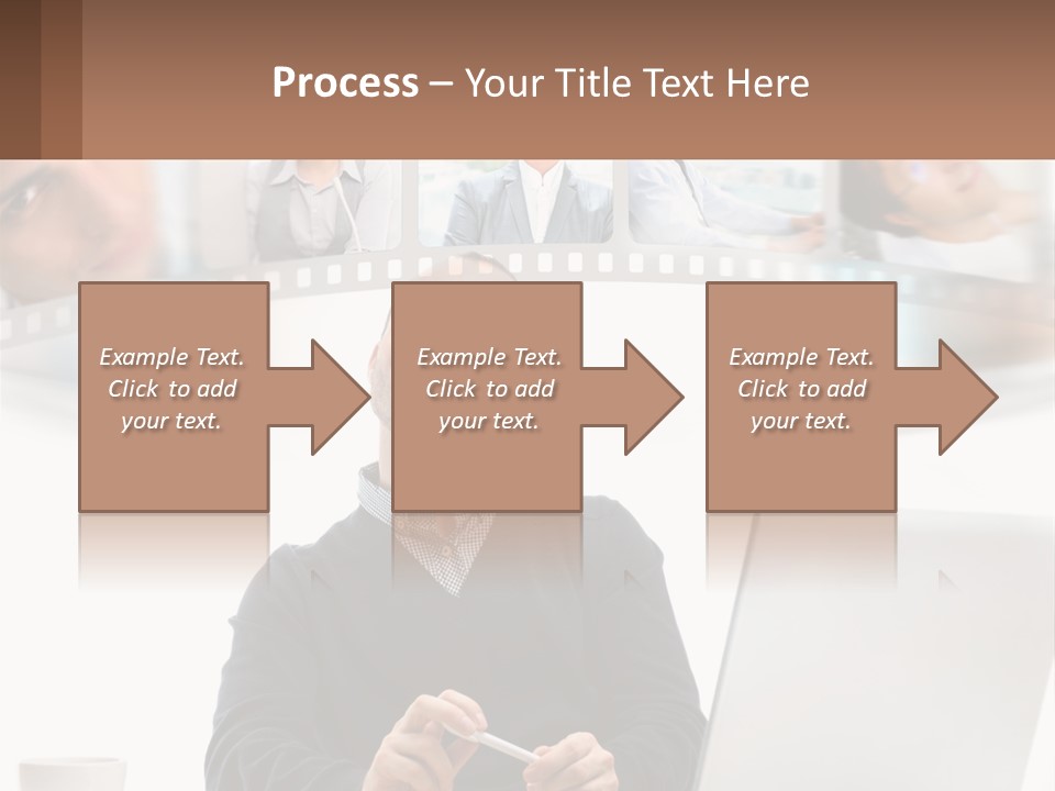 A Man Sitting In Front Of A Laptop Computer PowerPoint Template