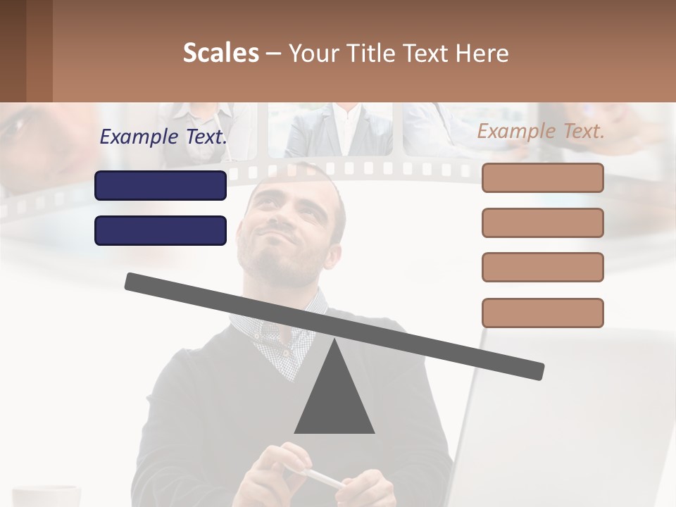 A Man Sitting In Front Of A Laptop Computer PowerPoint Template