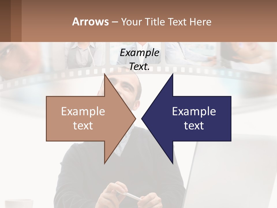 A Man Sitting In Front Of A Laptop Computer PowerPoint Template