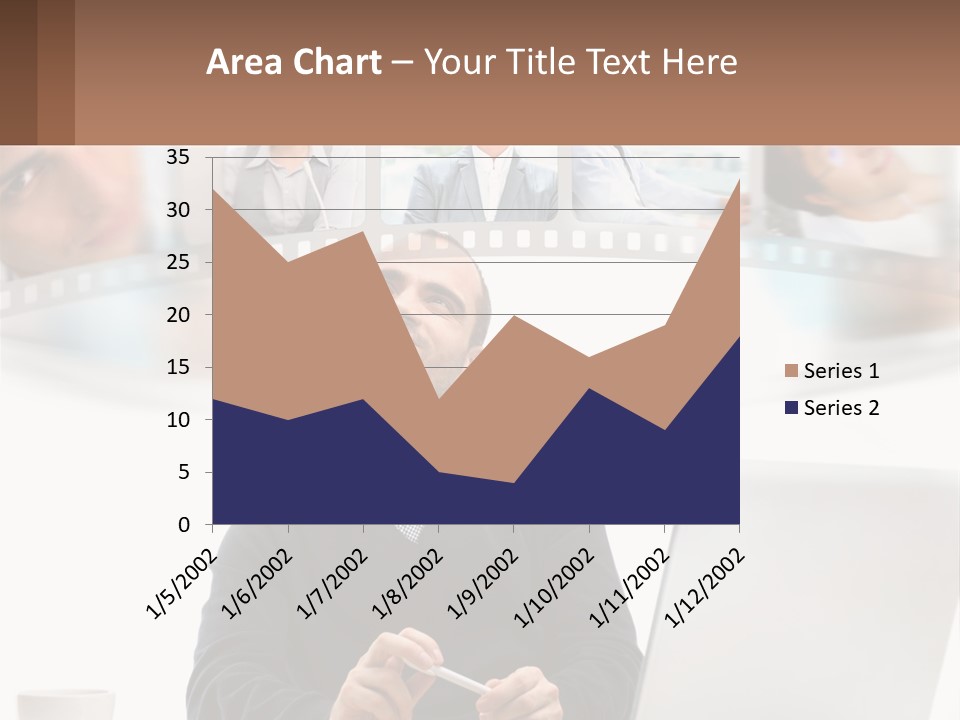 A Man Sitting In Front Of A Laptop Computer PowerPoint Template