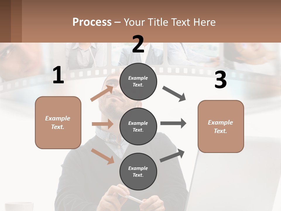 A Man Sitting In Front Of A Laptop Computer PowerPoint Template