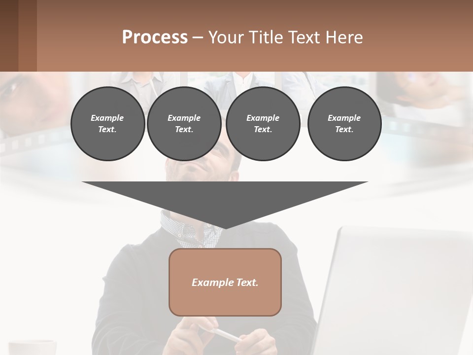 A Man Sitting In Front Of A Laptop Computer PowerPoint Template