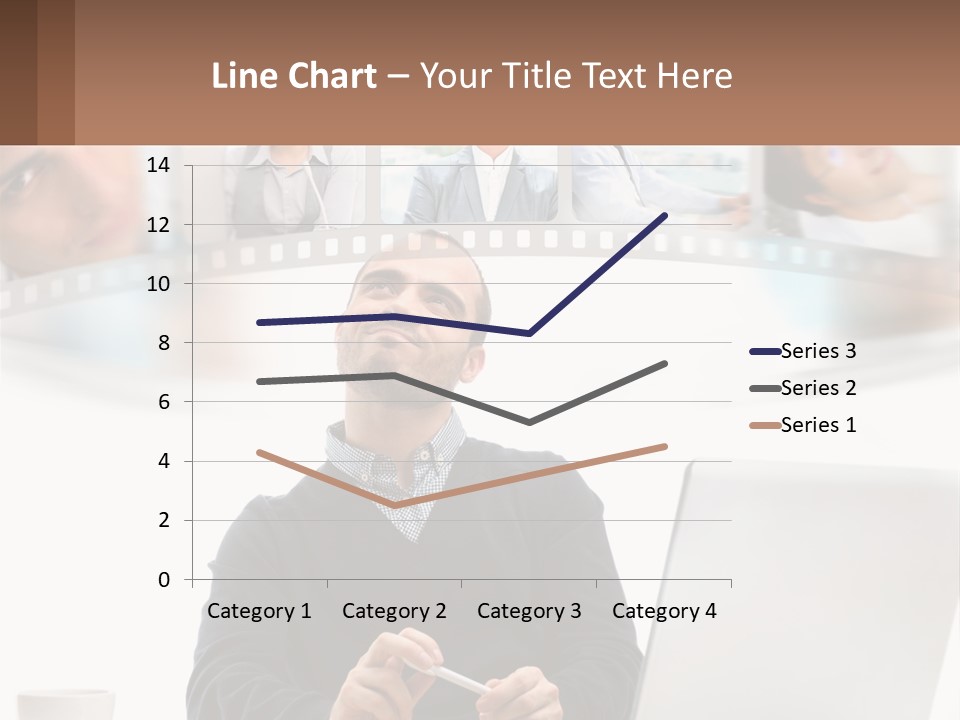 A Man Sitting In Front Of A Laptop Computer PowerPoint Template