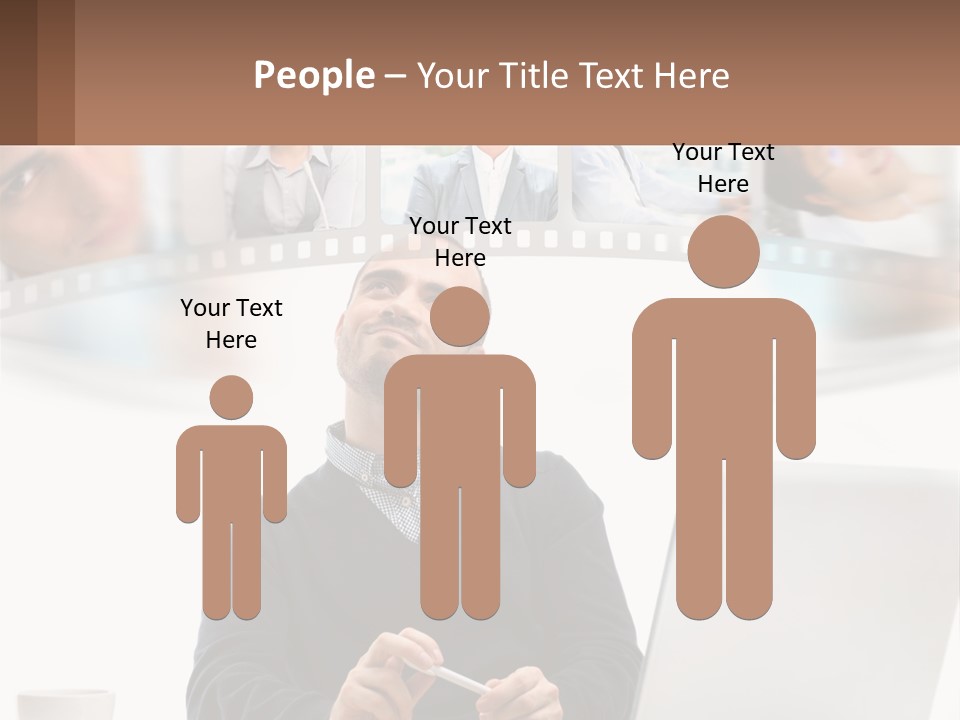 A Man Sitting In Front Of A Laptop Computer PowerPoint Template