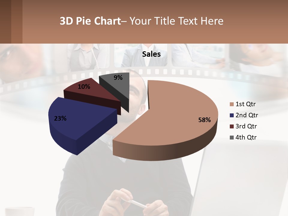 A Man Sitting In Front Of A Laptop Computer PowerPoint Template