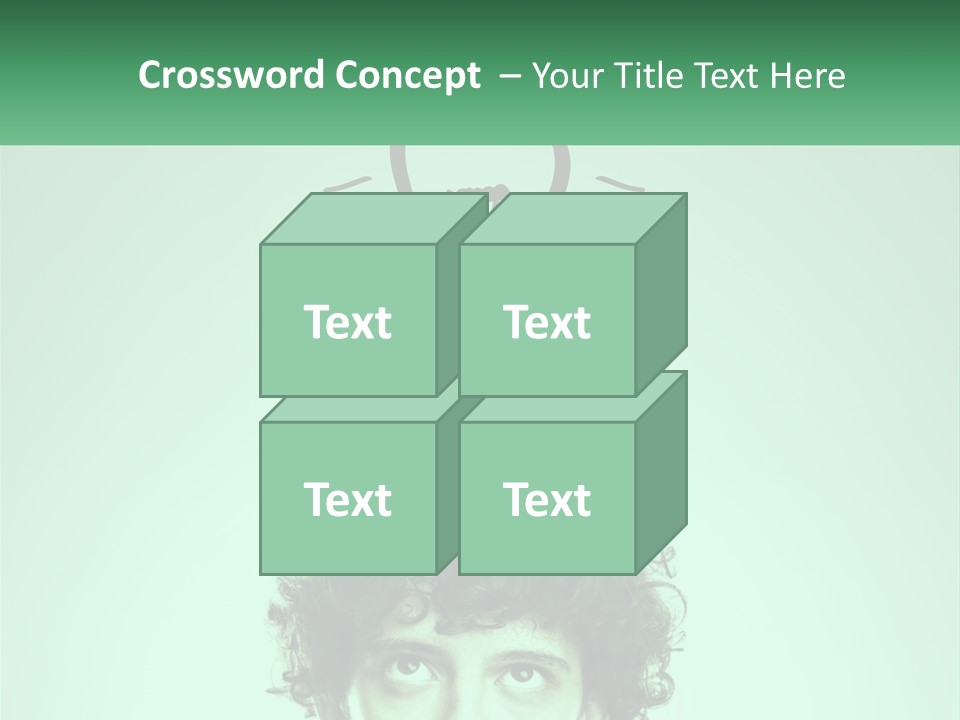 A Man With Curly Hair Has A Light Bulb Above His Head PowerPoint Template