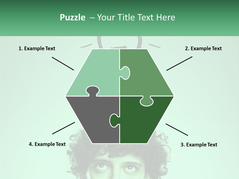 A Man With Curly Hair Has A Light Bulb Above His Head PowerPoint Template