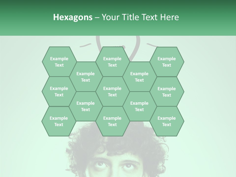 A Man With Curly Hair Has A Light Bulb Above His Head PowerPoint Template