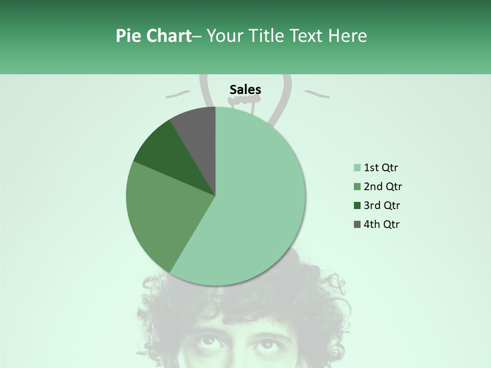 A Man With Curly Hair Has A Light Bulb Above His Head PowerPoint Template