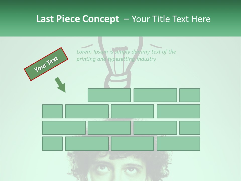 A Man With Curly Hair Has A Light Bulb Above His Head PowerPoint Template