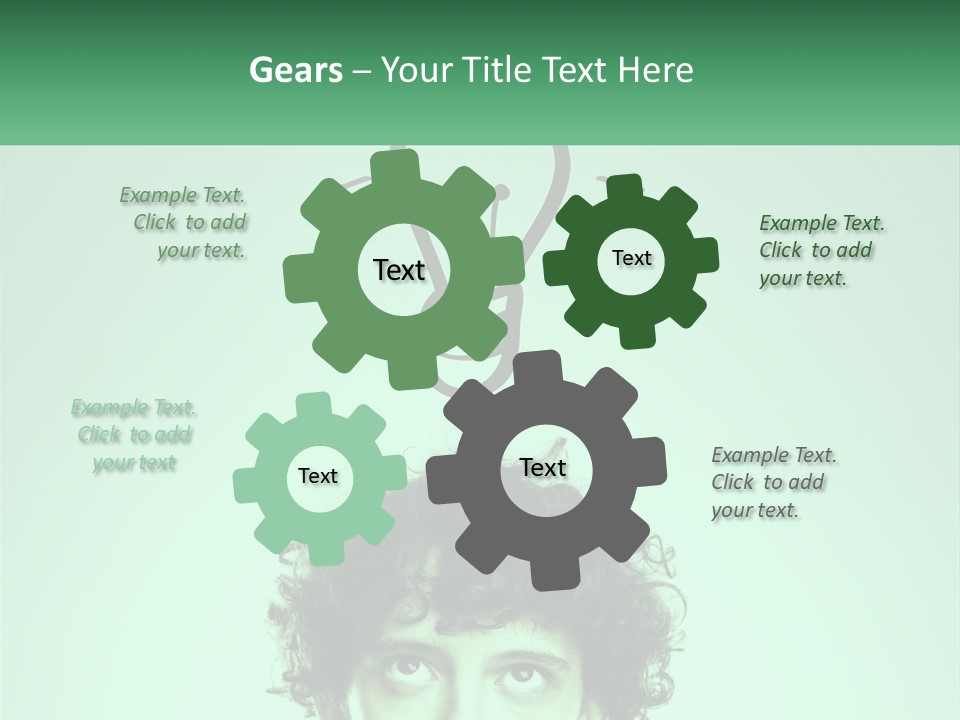 A Man With Curly Hair Has A Light Bulb Above His Head PowerPoint Template