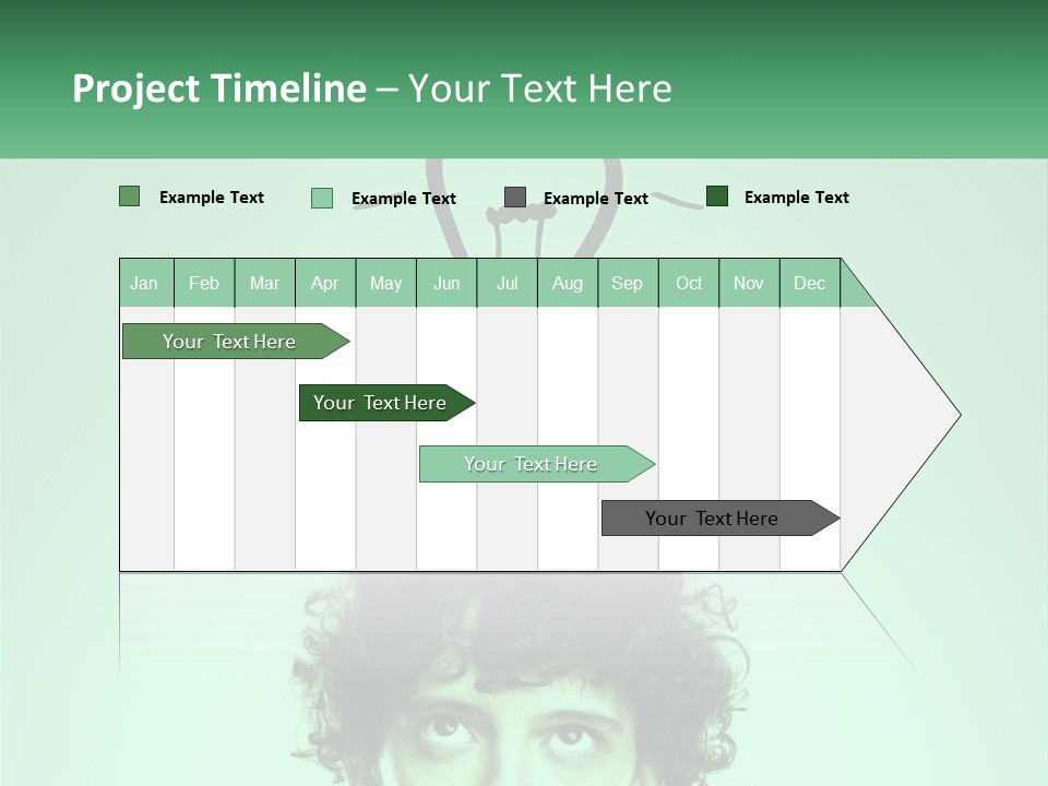 A Man With Curly Hair Has A Light Bulb Above His Head PowerPoint Template
